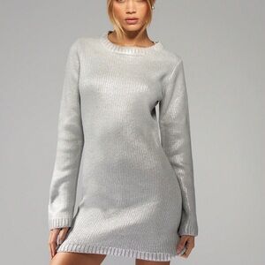 Missguided Silver Sweater Dress